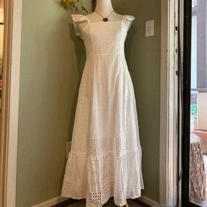 Romantic White Eyelet Dress